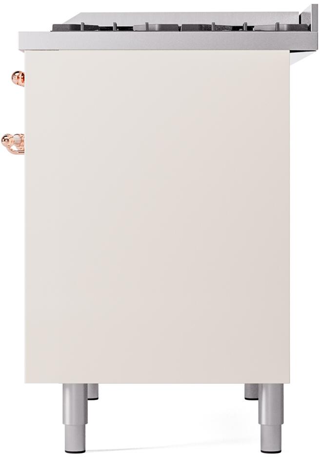 Nostalgie II 40 Inch Dual Fuel Liquid Propane Freestanding Range in Antique White with Copper Trim