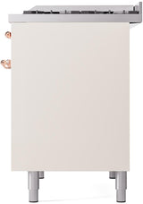 Nostalgie II 40 Inch Dual Fuel Liquid Propane Freestanding Range in Antique White with Copper Trim