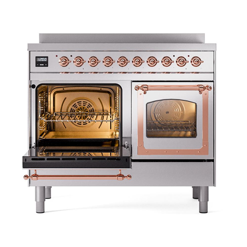 ILVE UNDI406NMPSSP Nostalgie II Noblesse 40 inch Induction Range (Triple Glass Door, Stainless Steel, Copper)