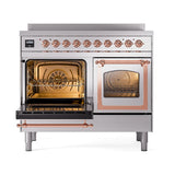 ILVE UNDI406NMPSSP Nostalgie II Noblesse 40 inch Induction Range (Triple Glass Door, Stainless Steel, Copper)