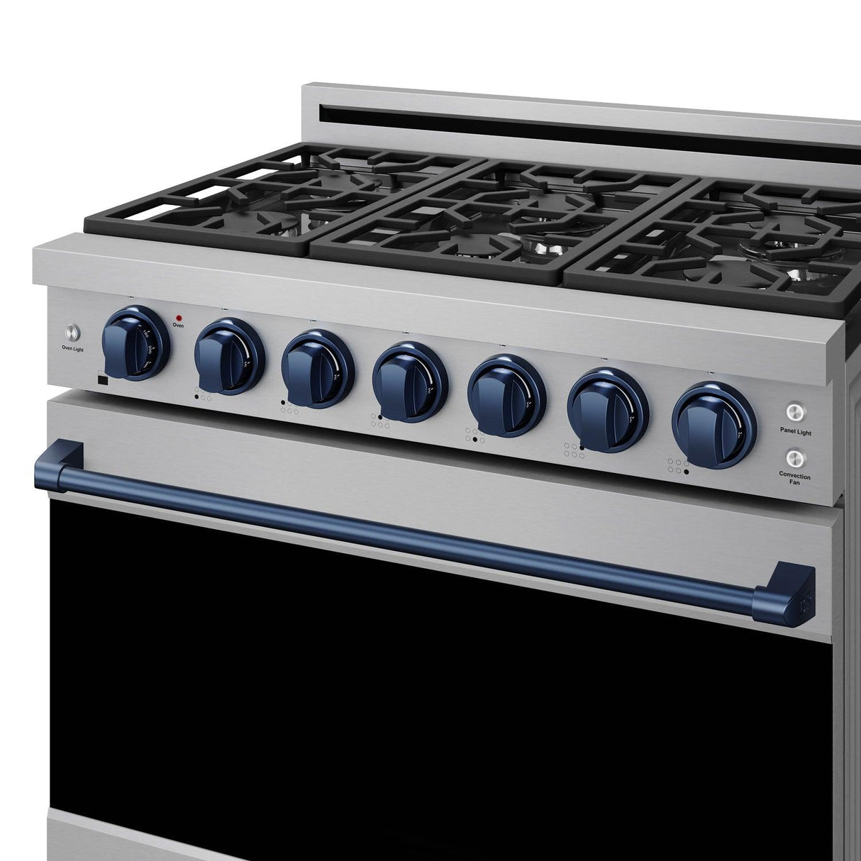 36 Inch Professional Gas Range With Precision Knob In Stainless Steel and Blue  Gordon Ramsay Series