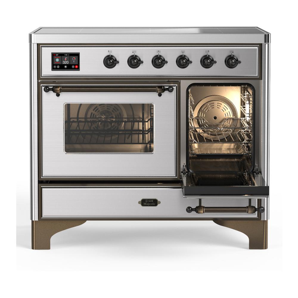 ILVE UMDIB40NR3SSB Majestic III 40 inch Induction Range with 6 Elements, 3.82 cu. ft. Total Oven Capacity (Triple Glass Door, Stainless Steel, Burnished)