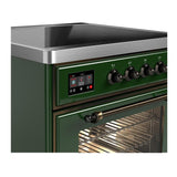 ILVE UMIB30NR3EGB Majestic III 30 inch Induction Range with 4 Elements, 4 cu. ft. Oven Capacity (Triple Glass Door, Emerald Green, Burnished)
