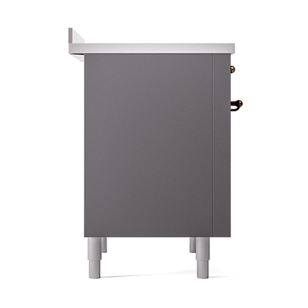 ILVE UNI366QNMPMGB Nostalgie II Noblesse 36 inch Induction Range (Solid Door, Graphite Matte, Burnished)