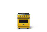 30"W. Dual Fuel Range (Finish: Daffodil, Trim: Polished Chrome, Fuel: Natural Gas)