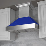 42" Colored Range Hood Shell in Blue Matte (8654-SH-BM-42)-Shell Only