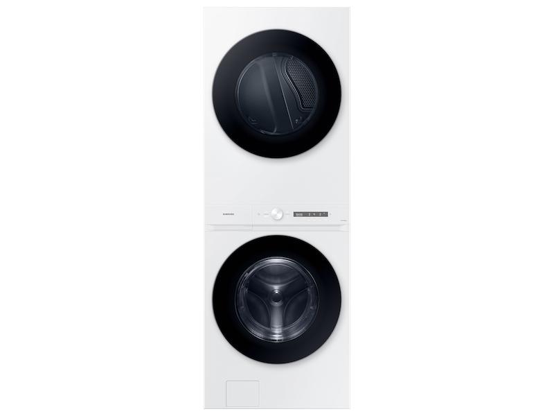 Bespoke AI Laundry Hub™ 4.6 cu. ft. Large Capacity Single Unit Washer with Steam Wash and 7.6 cu. ft. Electric Dryer in White