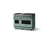 48"W. Dual Fuel Range (Burner: 6g, Finish: Splash, Trim: Polished Chrome, Fuel: Natural Gas)