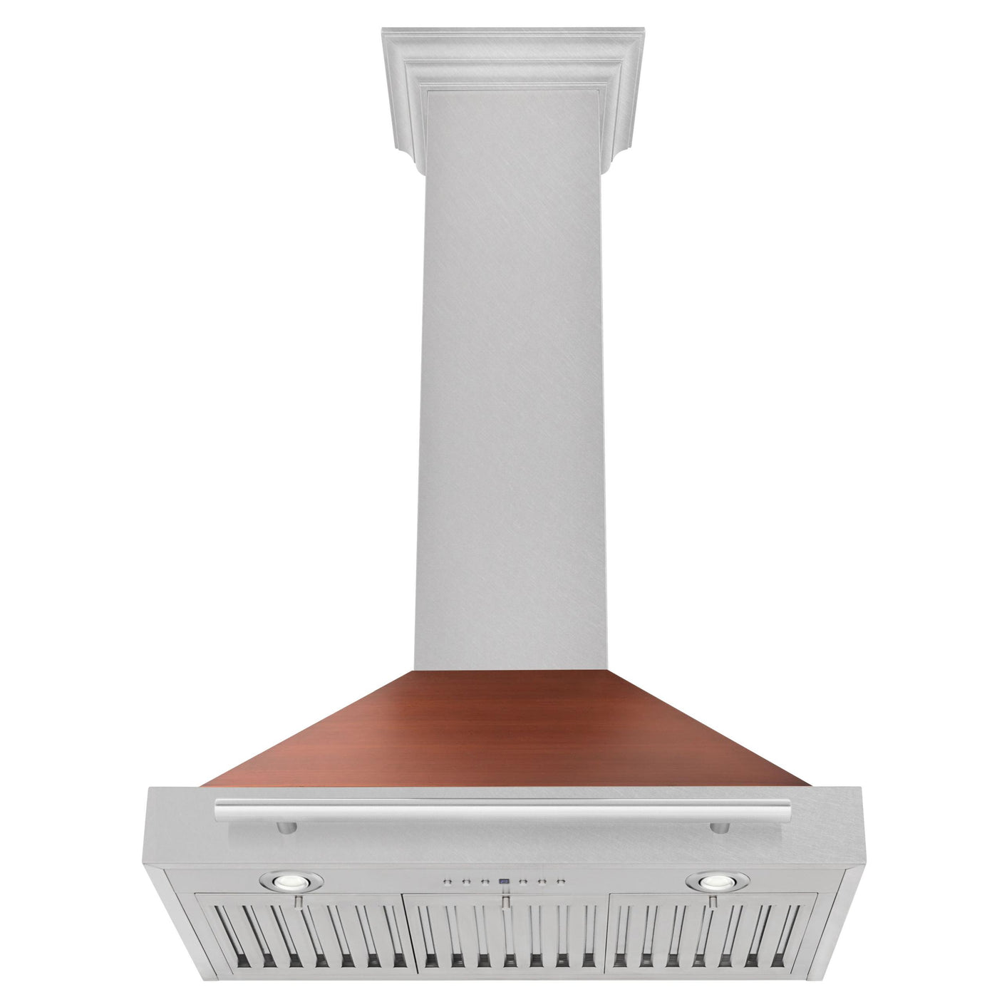 ZLINE 30 in. Convertible Fingerprint Resistant DuraSnow' Stainless Steel Range Hood with Copper Shell and Stainless Steel Handle (KB4SNX-C-30)