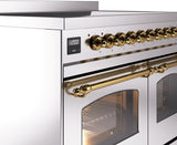 Nostalgie II 40 Inch Electric Freestanding Range in Stainless Steel with Brass Trim