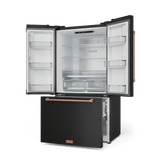 36 Inch 20.3 Cu Ft French Door Counter Depth Refrigerator With Ice Maker In Black/rose Gold  Gordon Ramsay Series