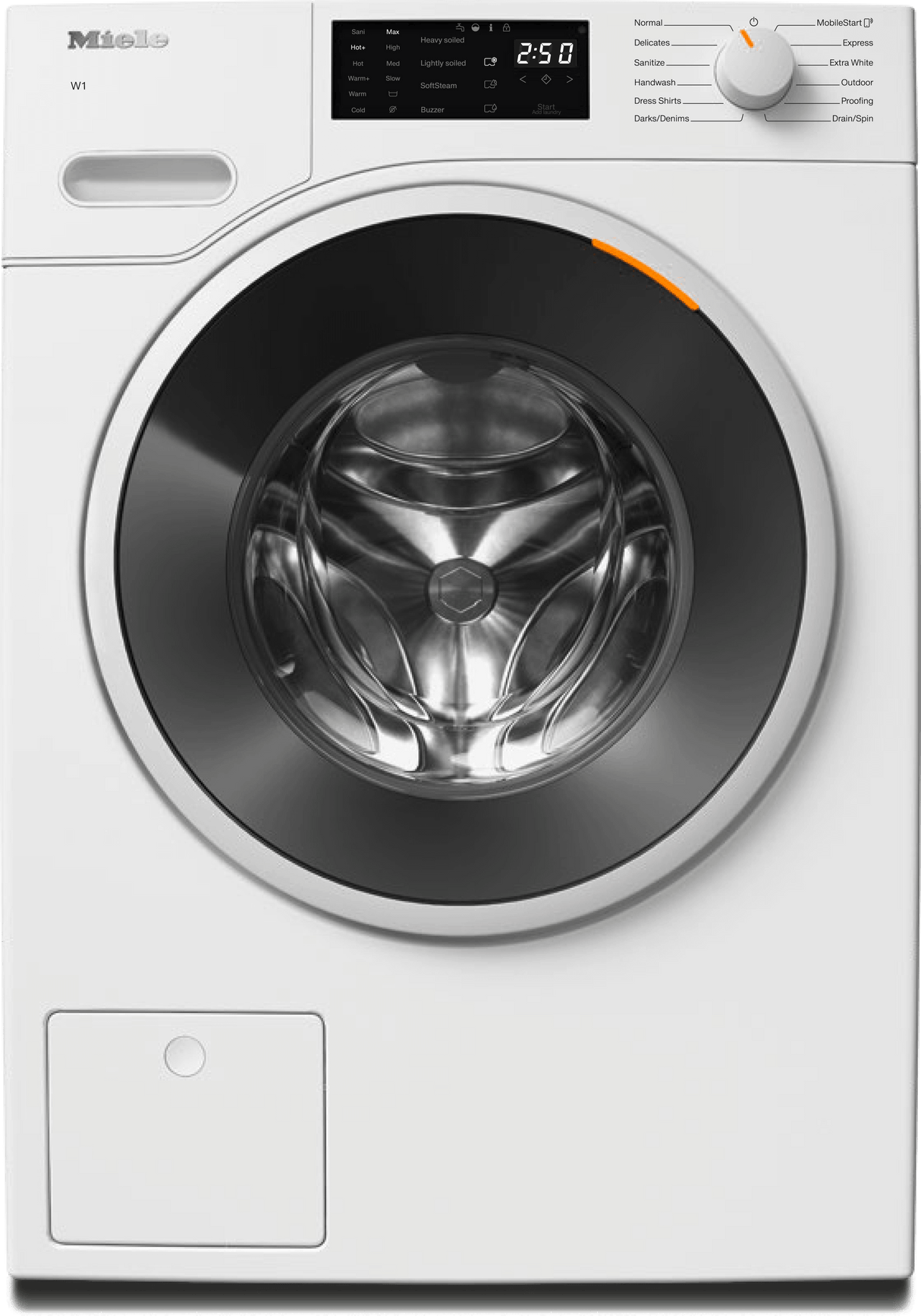 WWD160 WCS Lotus white - W1 front-loading washing machine: 8 kg  1600 rpm  Pre-Ironing  Miele@home  CapDosing  Honeycomb Drum
