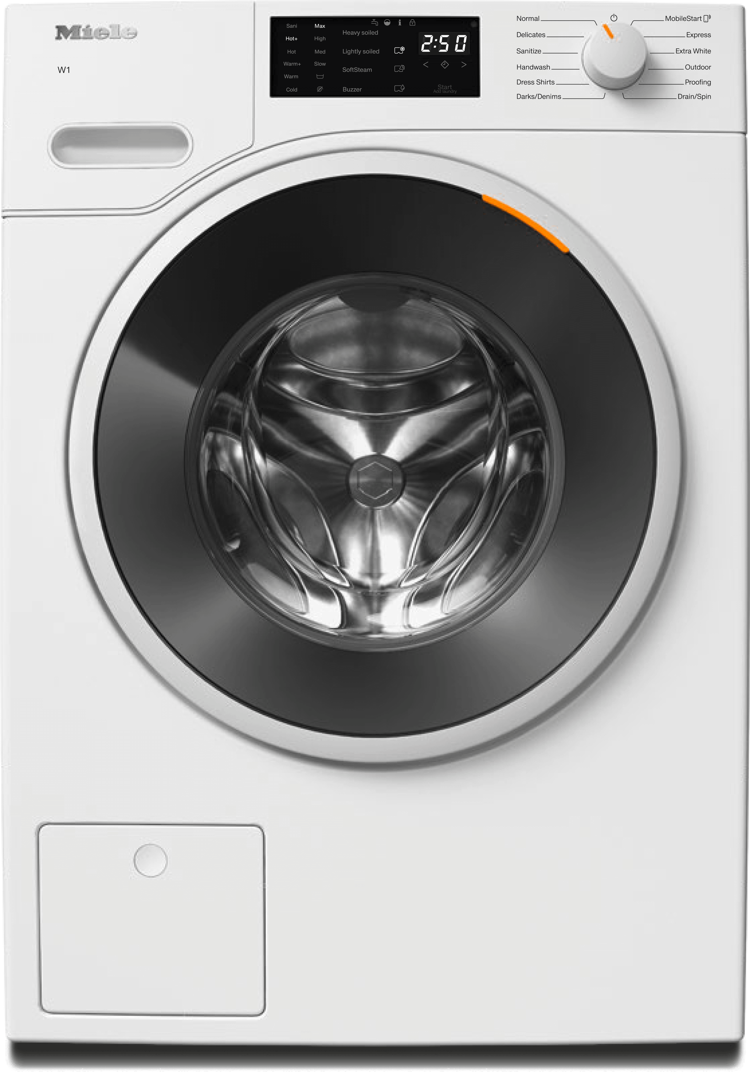WWD160 WCS Lotus white - W1 front-loading washing machine: 8 kg  1600 rpm  Pre-Ironing  Miele@home  CapDosing  Honeycomb Drum