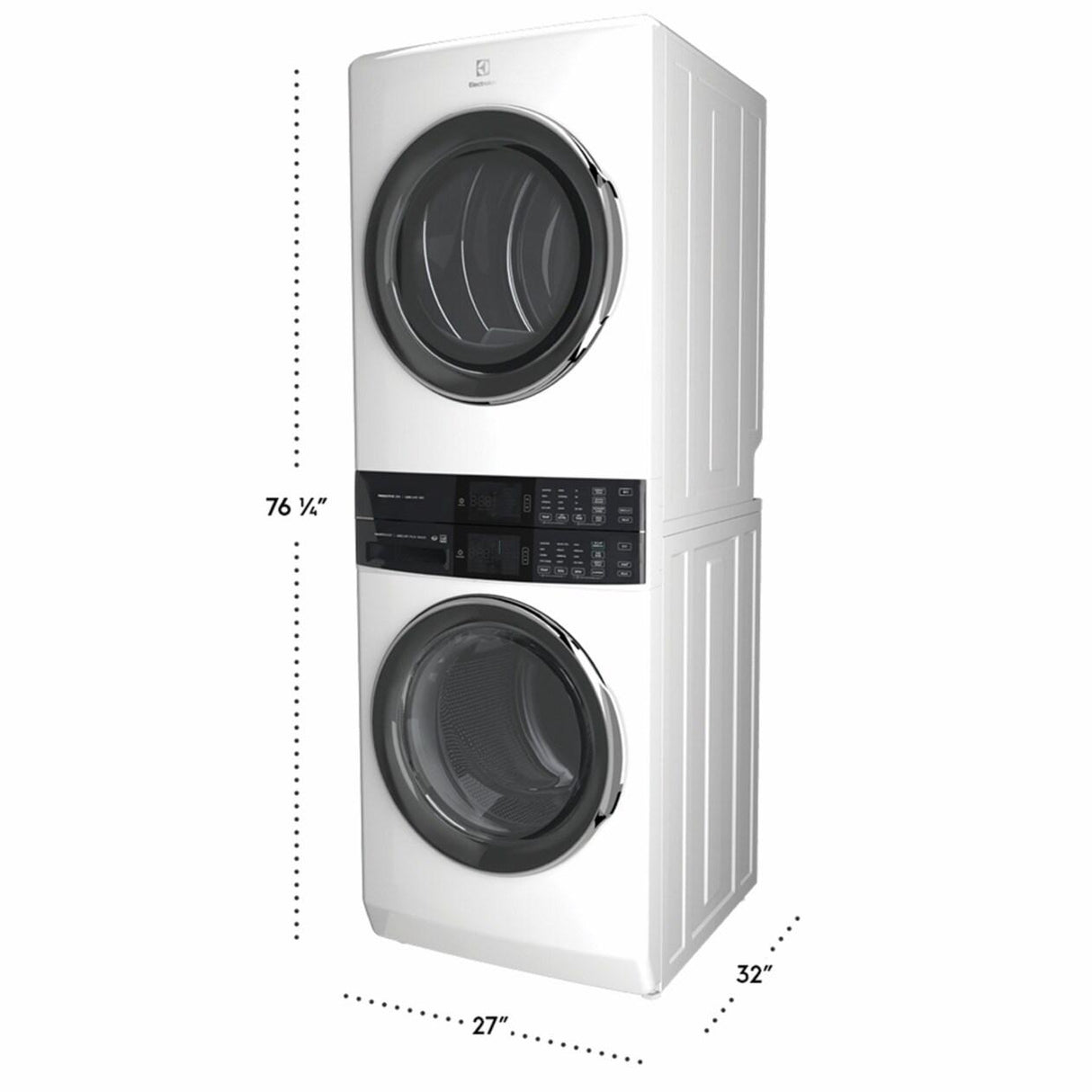 Laundry Tower Single Unit Front Load 4.5 Cu. Ft. Washer & 8 Cu. Ft. Electric Dryer