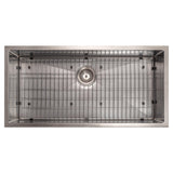 ZLINE 36 in. Meribel Undermount Single Bowl Satin Stainless Steel Kitchen Sink with Bottom Grid (SRS-36S)