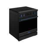 30 Inch Professional Induction Range With Tilt Panel Touch Control In Black and Blue  Gordon Ramsay Series