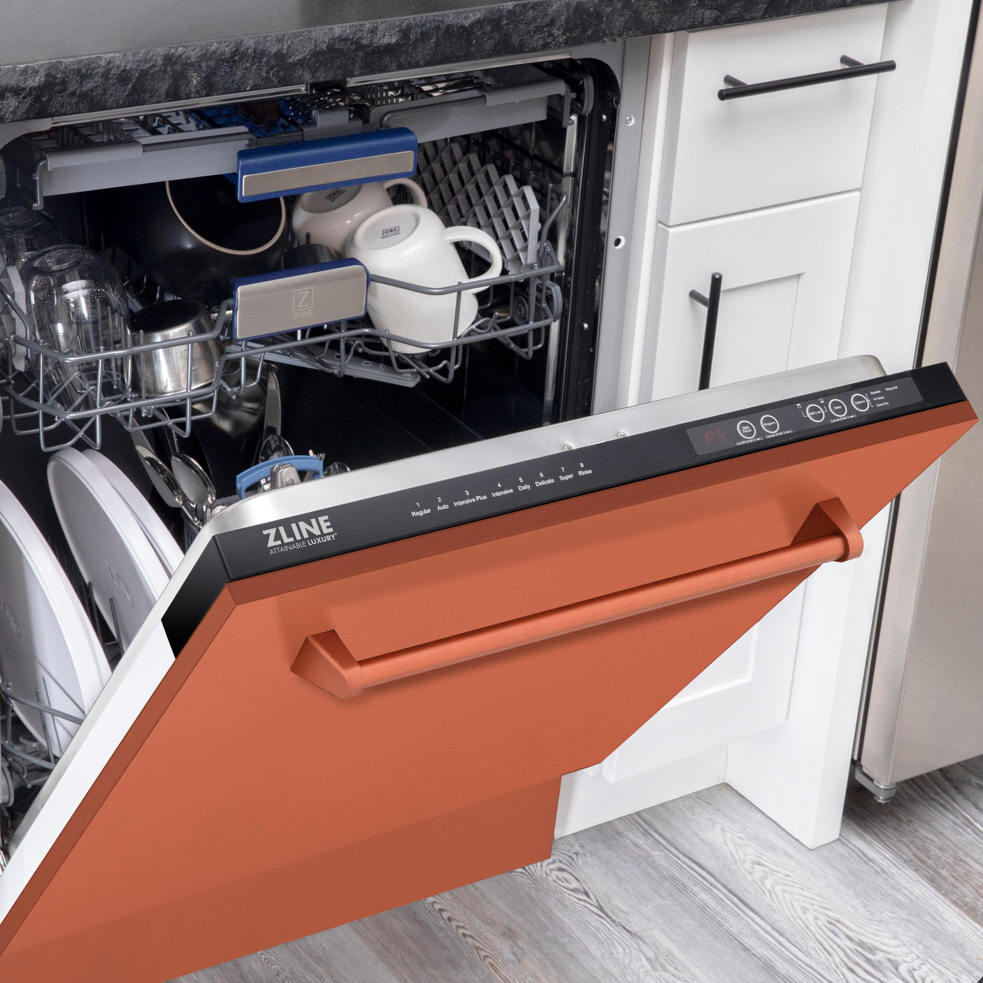 ZLINE 24" Tallac Series 3rd Rack Dishwasher with Traditional Handle, 51dBa (DWV-24) [Color: Copper]