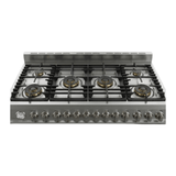 Verona VUFSGG486DSS 48 inch Ultima Collection Gas Range with 6 Brass Burners, 5.2 cu. ft. Oven Total Capacity, LP Conversion Kit, Analog Temperature Indicator