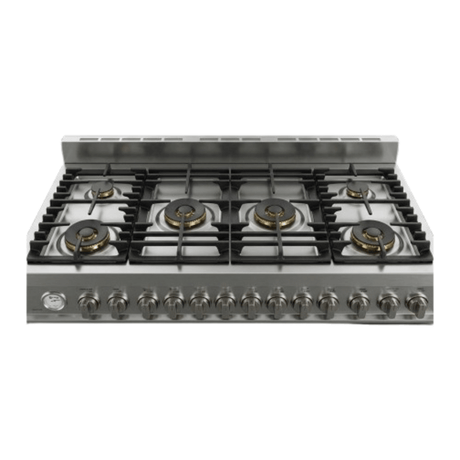 Verona VUFSGG486DSS 48 inch Ultima Collection Gas Range with 6 Brass Burners, 5.2 cu. ft. Oven Total Capacity, LP Conversion Kit, Analog Temperature Indicator