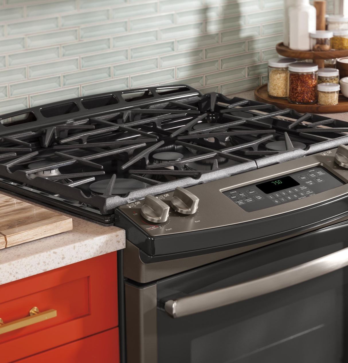 GE® 30" Slide-In Front Control Gas Range