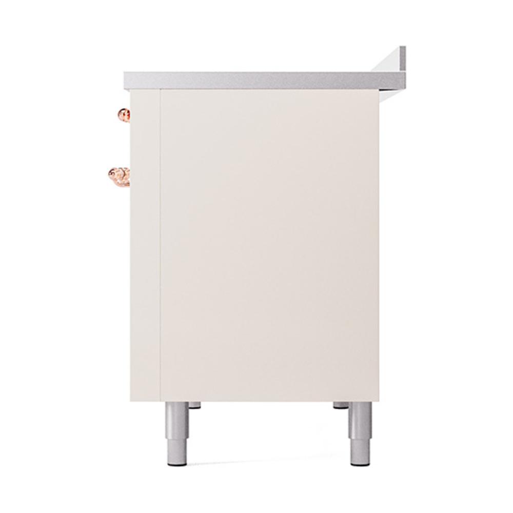 ILVE UNI486QNMPAWP Nostalgie II Noblesse 48 inch Induction Range (Solid Door, Antique White, Copper)