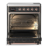 ILVE UMIB30NR3MGP Majestic III 30 inch Induction Range with 4 Elements, 4 cu. ft. Oven Capacity (Triple Glass Door, Graphite Matte, Copper)