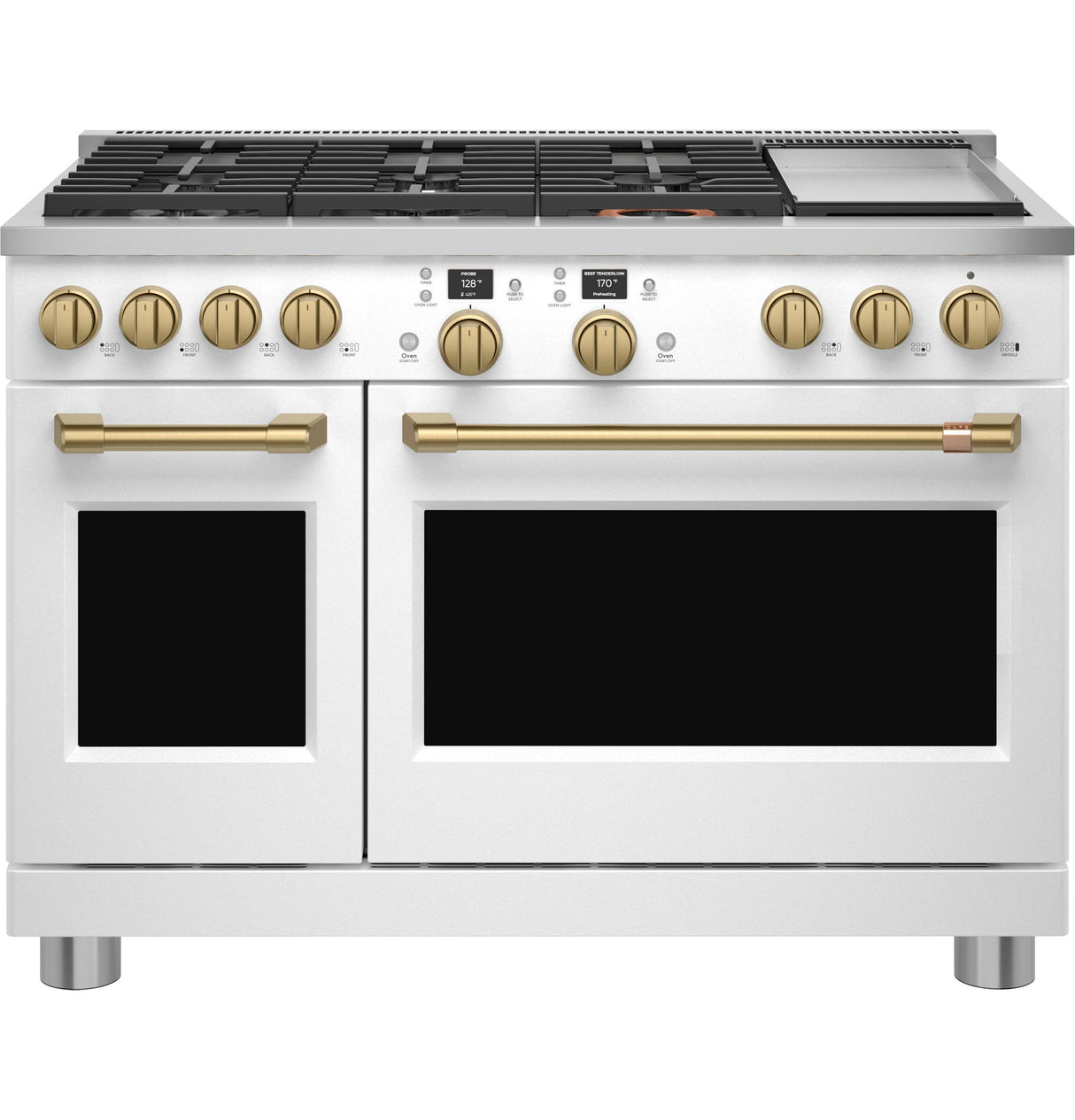 Café™ 48" Brushed Brass Handle & Knob Set for Pro Range and Rangetop