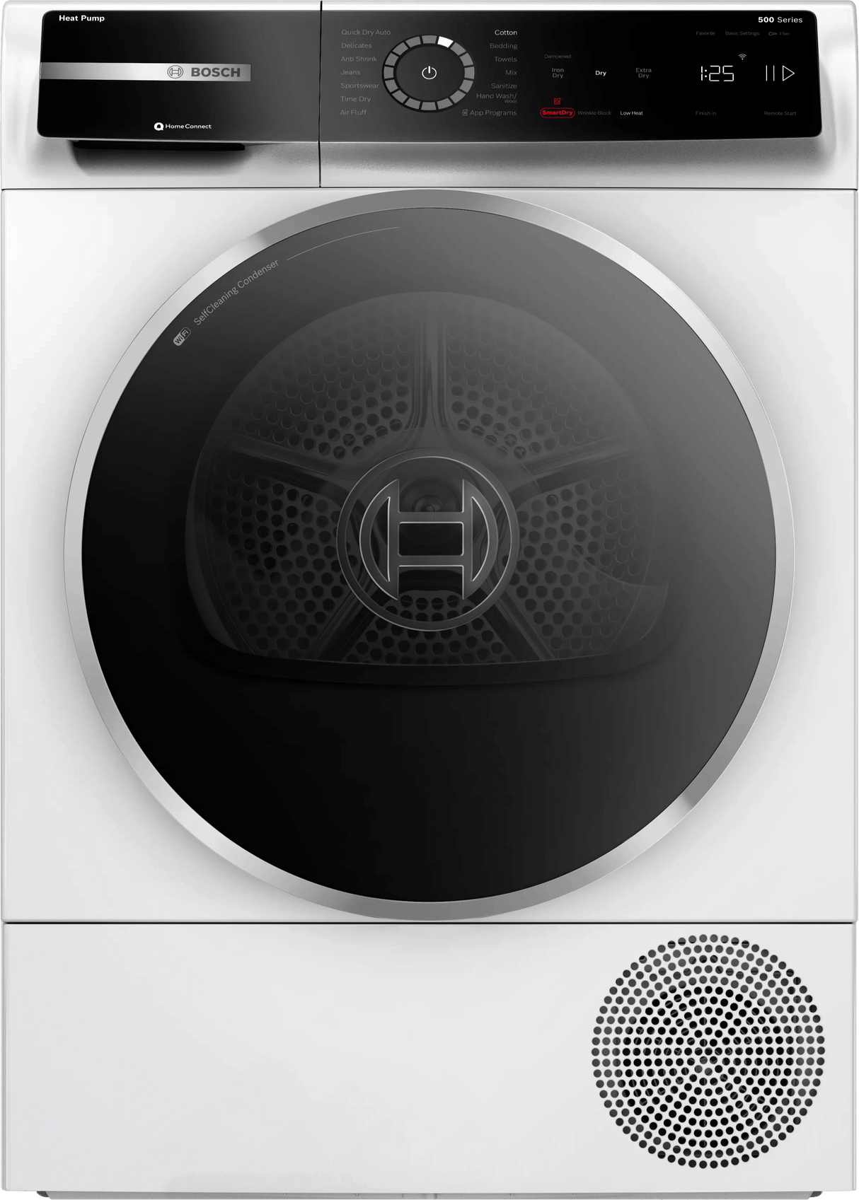 500 Series Washer, Heat Pump Dryer & Stacking Kit Bundle in White