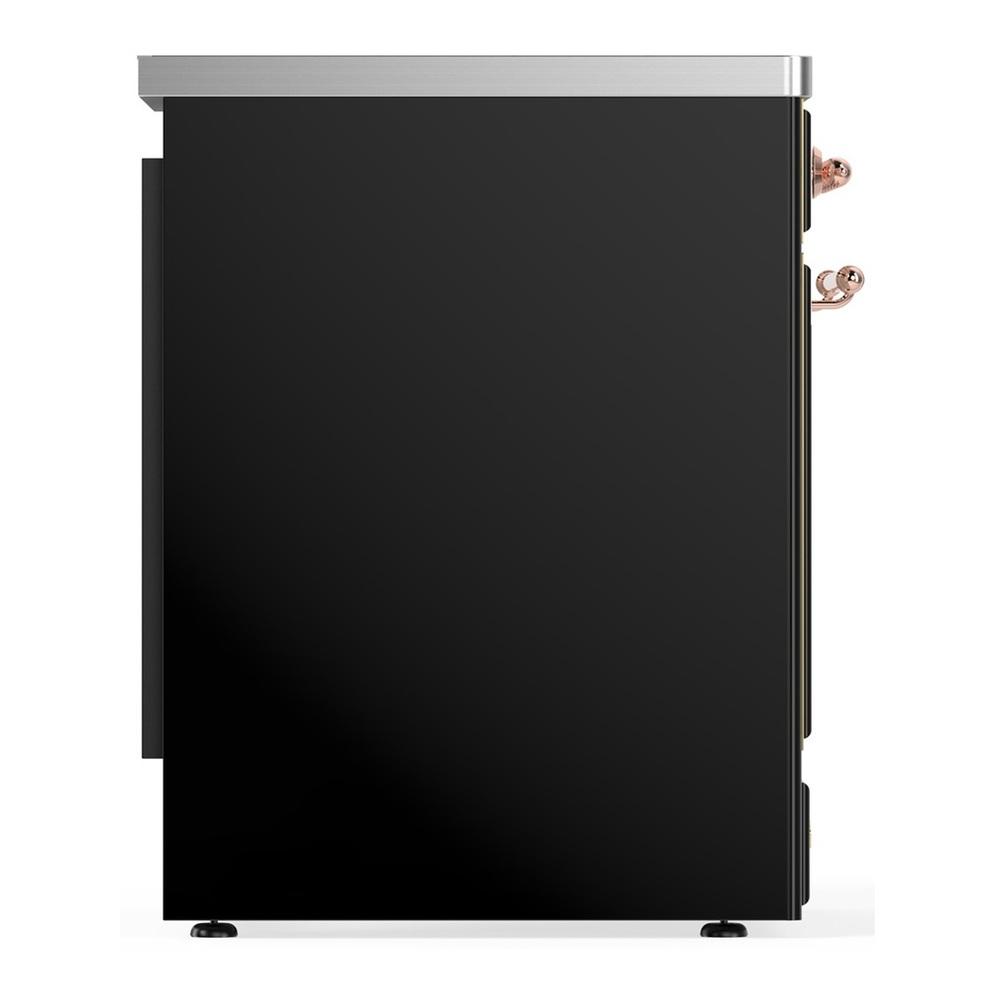 ILVE UMIB30QNR3BKP Majestic III 30 inch Induction Range with 4 Elements, 4 cu. ft. Oven Capacity (Solid Door, Glossy Black, Copper)