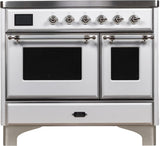 Majestic II 40 Inch Electric Freestanding Range in White with Chrome Trim