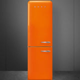 Approx 24" 50'S Style refrigerator with automatic freezer, Orange, Left hand hinge