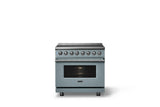 36"W. Induction Range (Finish: November Sky, Trim: Polished Chrome)