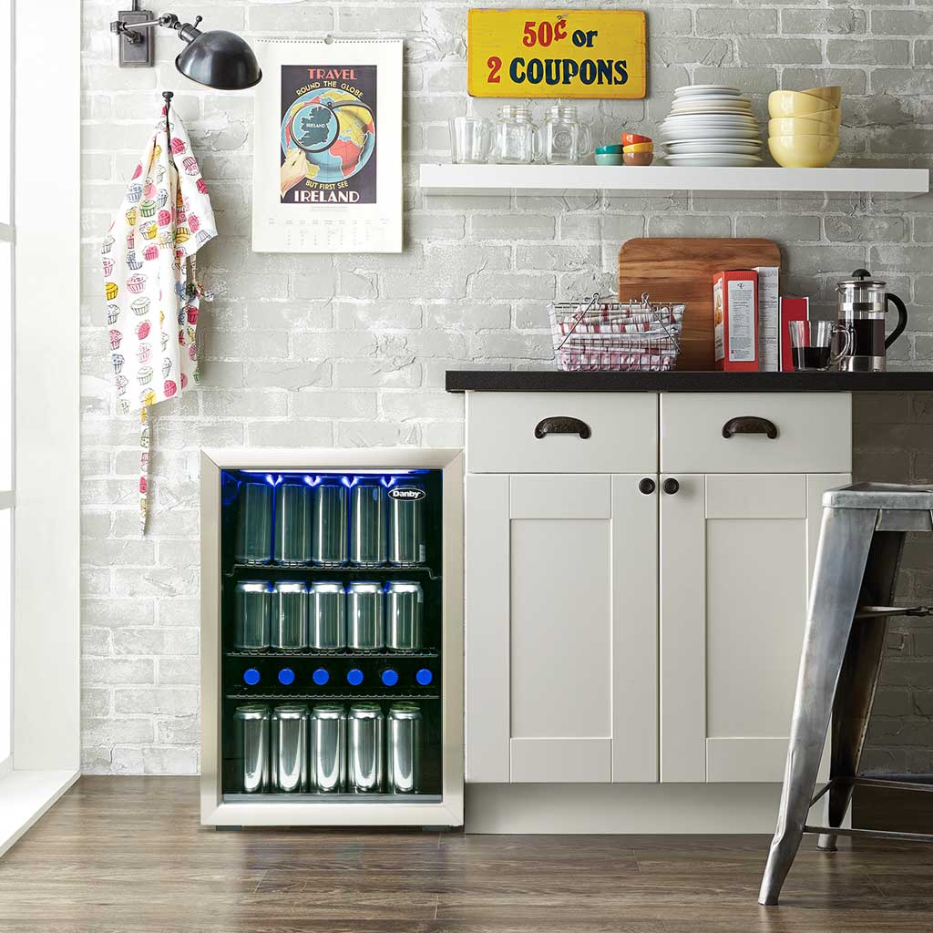 Danby 2.6 cu. ft. Free-Standing Beverage Center in Stainless Steel