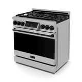 36 Inch Professional Gas Range With Tilt Panel Touch Control In Stainless Steel/black  Gordon Ramsay Series