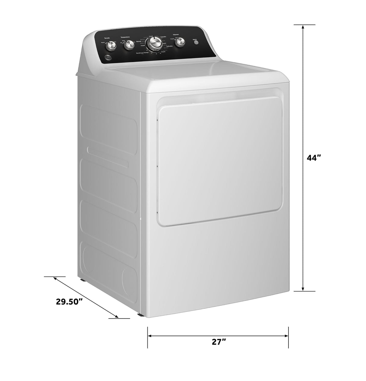 GE® 7.2 cu. ft. Capacity Electric Dryer with Spanish Panel and Up To 120 ft. Venting