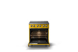 30"W. Induction Range (Finish: Daffodil, Trim: Brushed Brass)