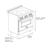 ZLINE Induction Range with a 4 Element Stove and Electric Oven in Black Stainless Steel (RAIND-BS-30)