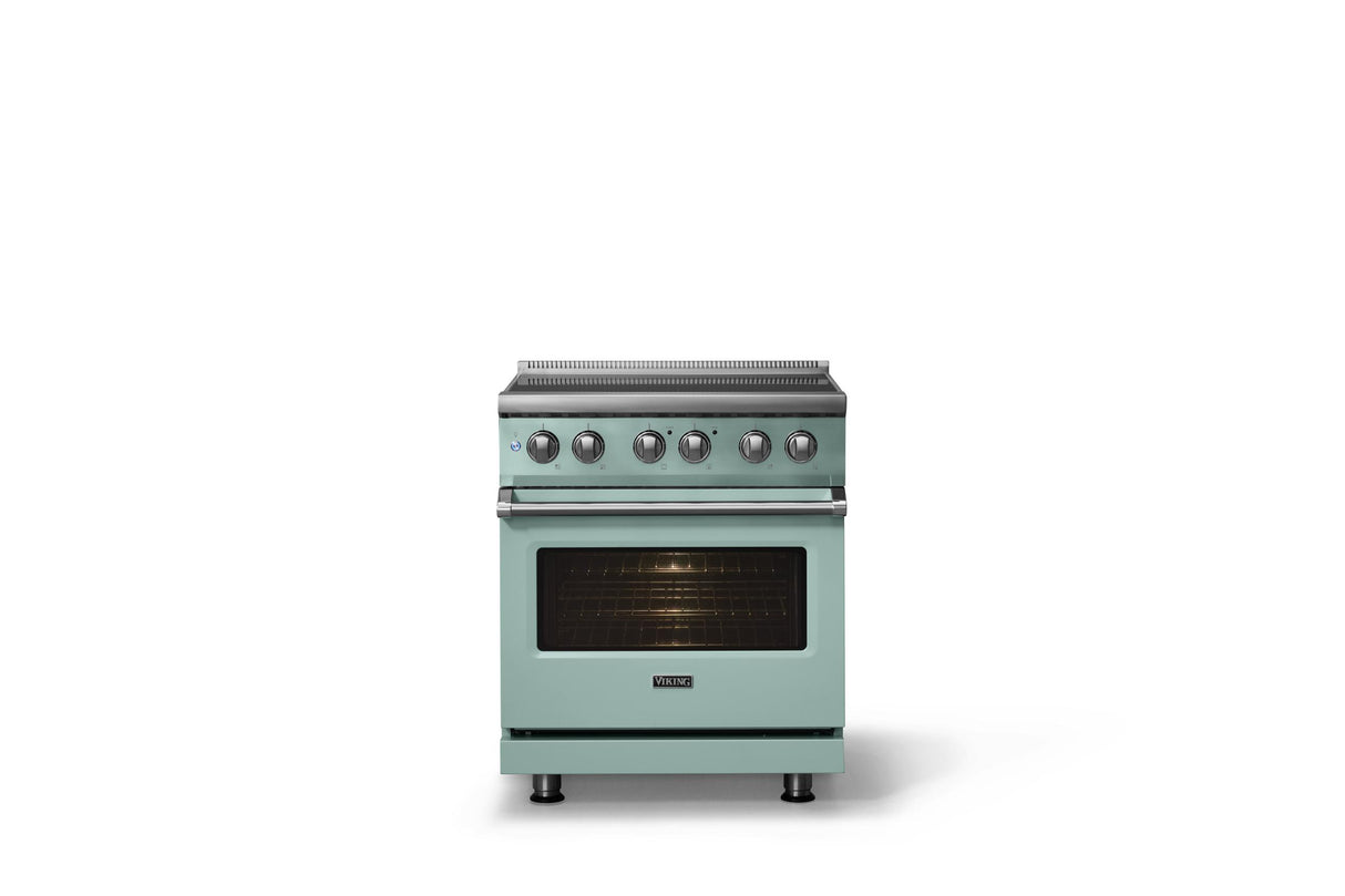 30"W. Induction Range (Finish: Splash, Trim: Polished Chrome)