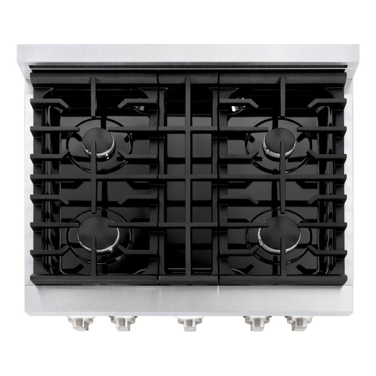 ZLINE 30 in. 4.2 cu. ft. 4 Burner Gas Range with Convection Gas Oven in DuraSnow' Stainless Steel with White Matte Door (SGRS-WM-30)