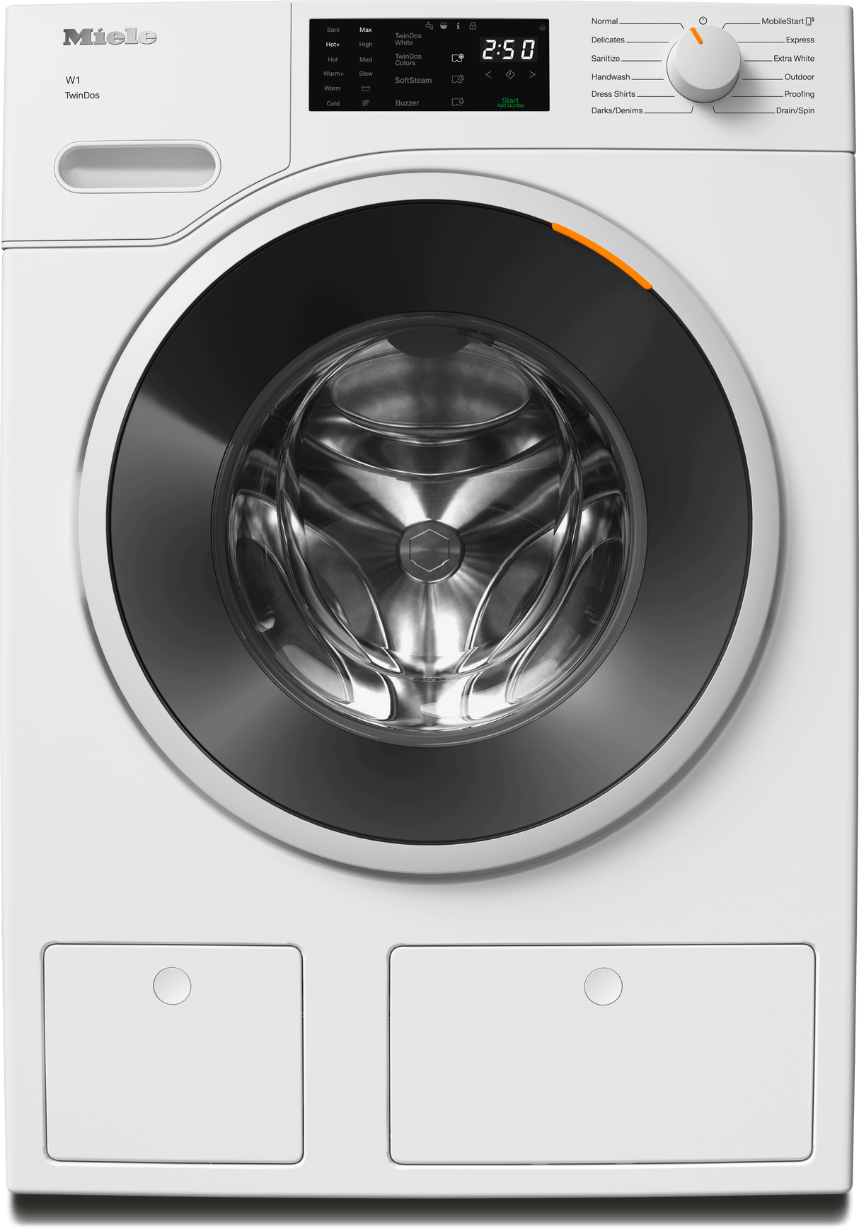 WWD660 WCS TDos Lotus white - W1 front-loading washing machine: 8 kg  1600 rpm  Auto Dosing  Pre-Ironing  Miele@home  CapDosing