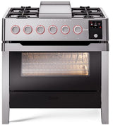 Panoramagic 36 Inch Dual Fuel Liquid Propane Freestanding Range in Stainless Steel with Trim