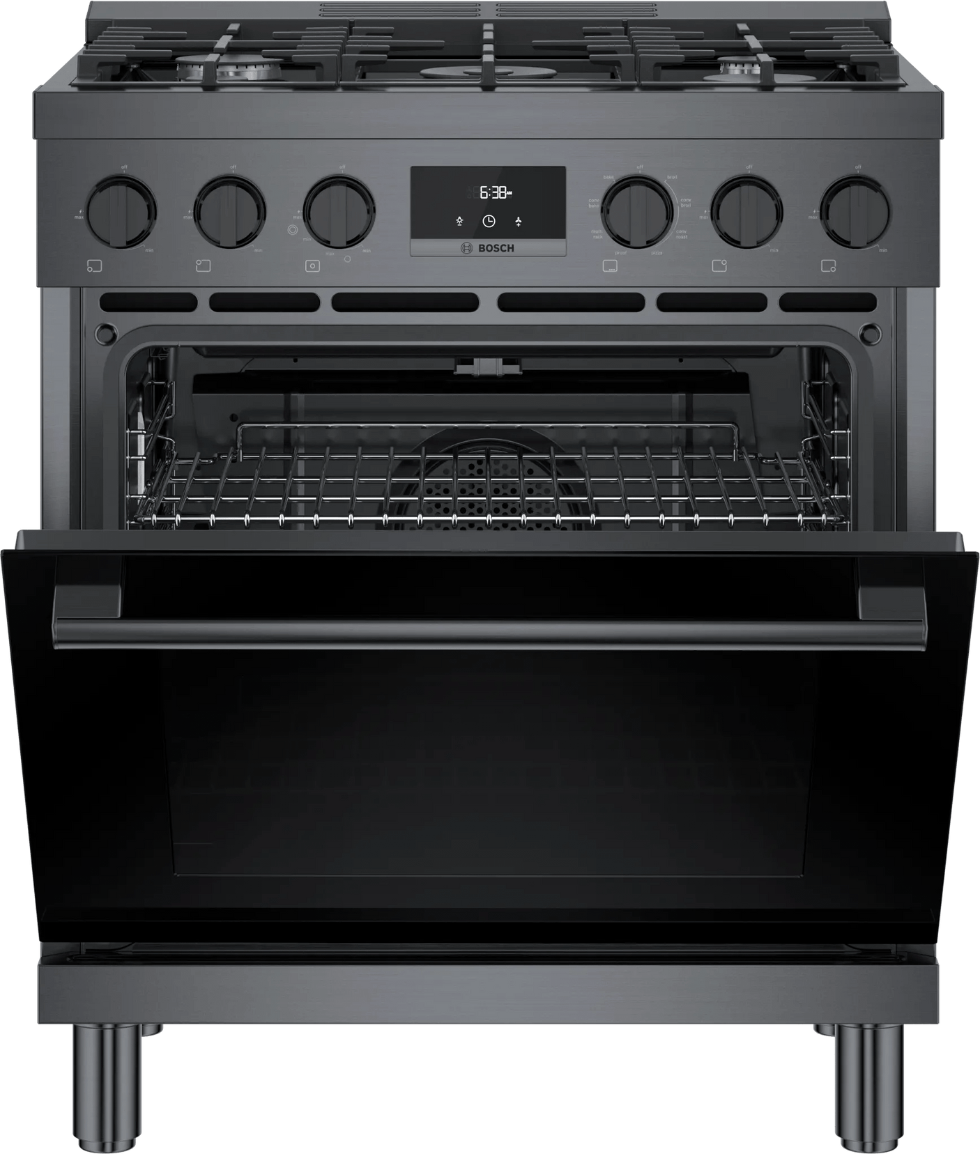 800 Series Dual Fuel Freestanding Range 30" Black Stainless Steel