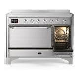 ILVE UMIB48QNR3SSC Majestic III 48 inch Induction Range with 6 Elements, 5.02 cu. ft. Total Oven Capacity (Solid Door, Stainless Steel, Chrome)
