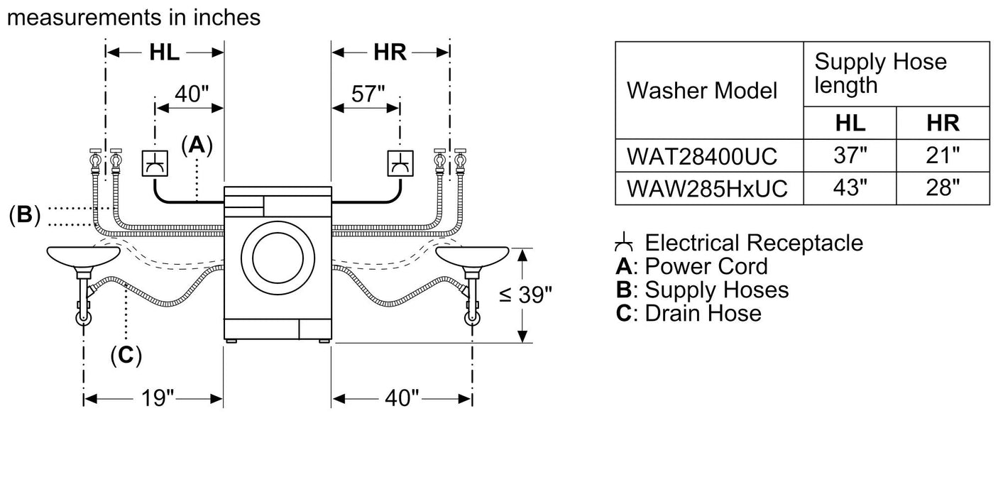 300 Series Compact Washer , White