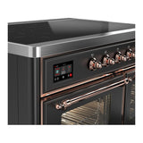 ILVE UMDIB40NR3MGP Majestic III 40 inch Induction Range with 6 Elements, 3.82 cu. ft. Total Oven Capacity (Triple Glass Door, Graphite Matte, Copper)