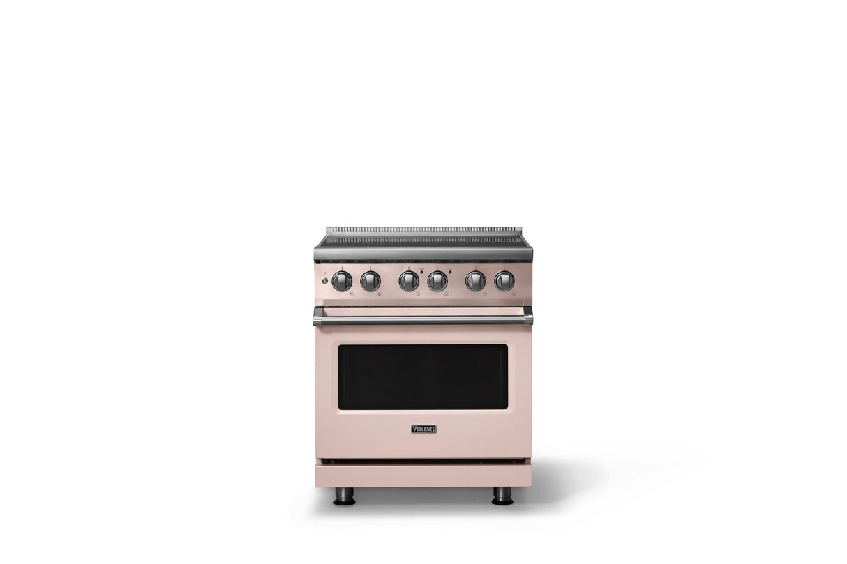 30"W. Induction Range (Finish: Blush, Trim: Polished Chrome)
