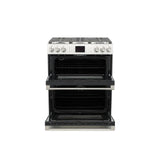 Café™ 30" Smart Slide-In, Front-Control, Gas Double-Oven Range with Convection in Platinum Glass