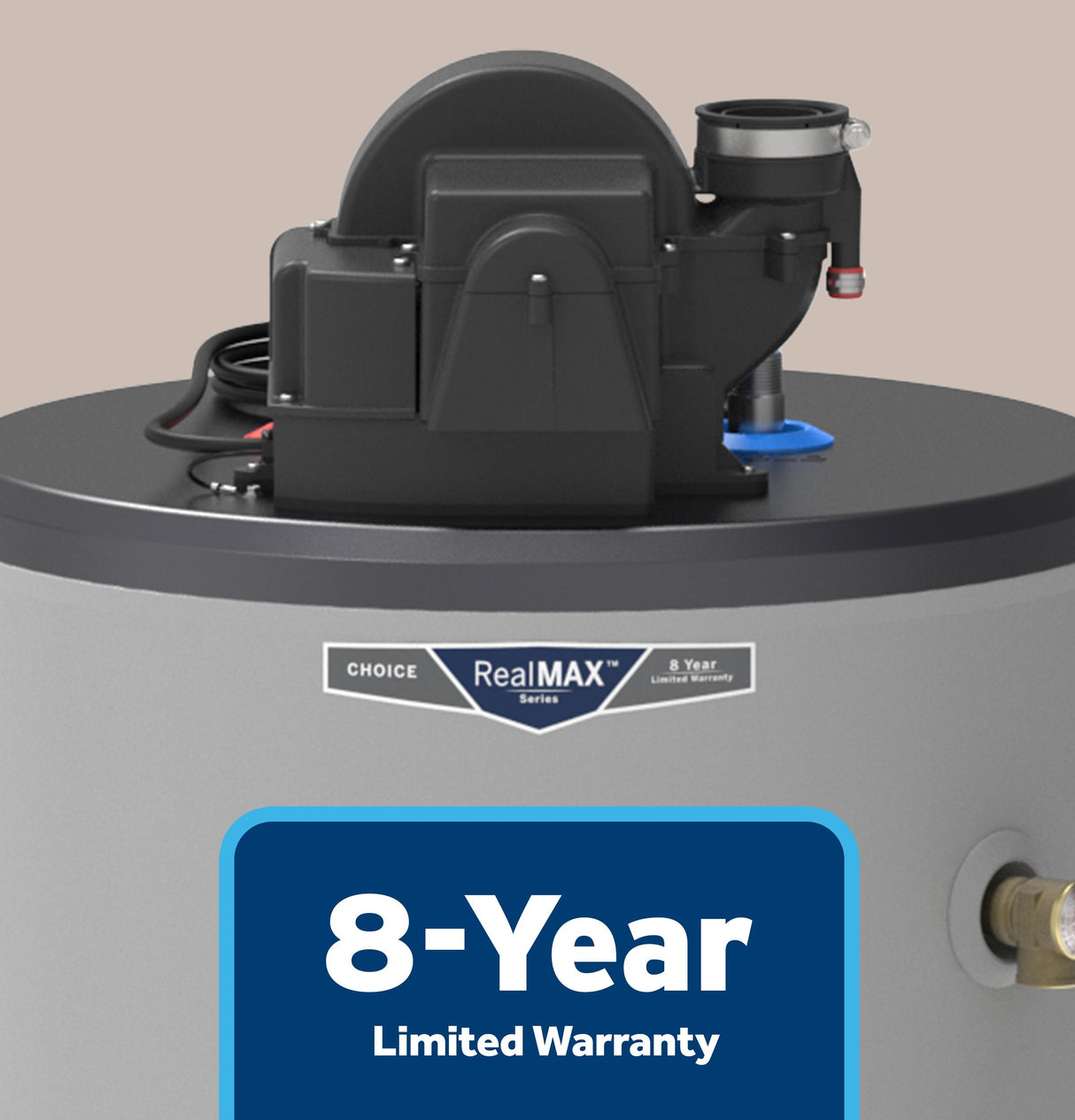 GE RealMAX Choice 50-Gallon Short Liquid Propane Power Vent Water Heater