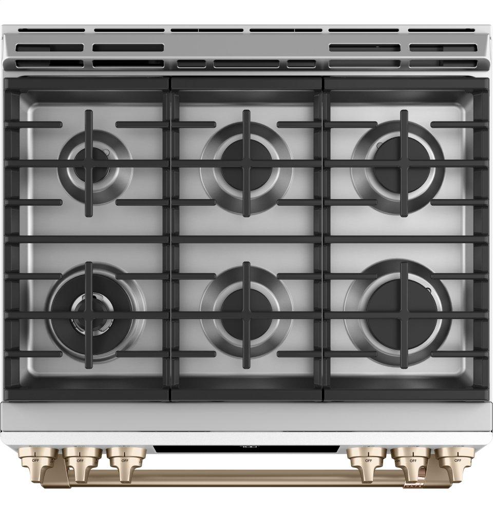 Café 30" Slide-In Front Control Gas Oven with Convection Range