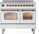 Nostalgie II 40 Inch Electric Freestanding Range in White with Bronze Trim